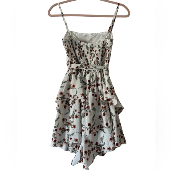 Exlura Floral Tiered Ruffle Smocked Shorts Romper - Picture 3 of 12